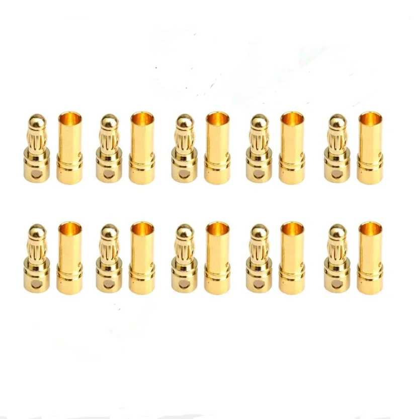 2/5/10 Paar vergoldete 3,5 mm Bananenstecker Bullet männlich weiblich Stecker für RC Lipo Batterien Hobby Modell