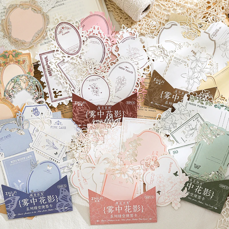 10 pcs INS Hollow out Hand lace lace material paper Art Decoration Planner Literature Scrapbooking junk journal School supplies 3