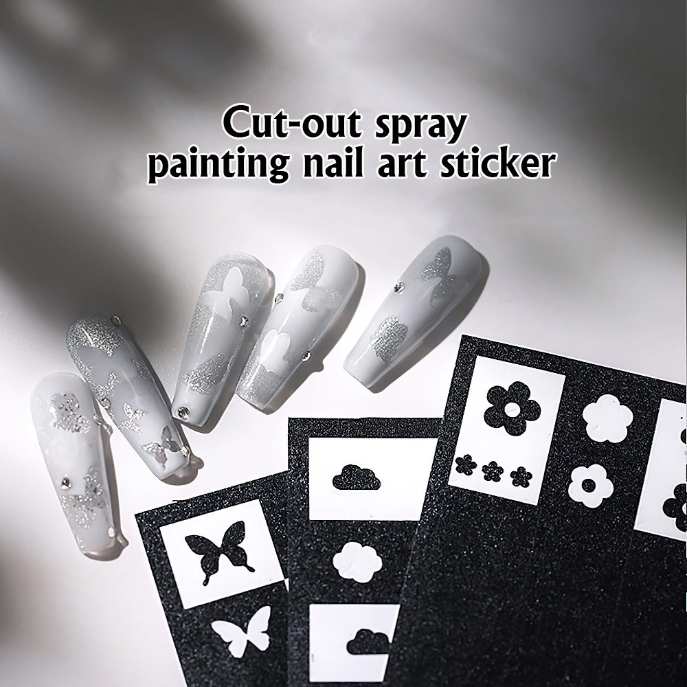 Floral Bloom Nail Art Adhesive Stickers - Abstract Flower Design
