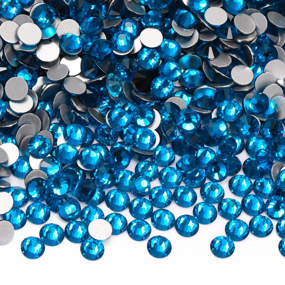 High-Quality Silver Glitter Glass Crystal Rhinestones for Nail Art and Wedding Dress Decoration