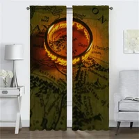 Kitchen Curtains 2 Pieces The Lord of the Rings Curtains Child Room Window Curtain Shades Partition Halloween Decoration Living 2