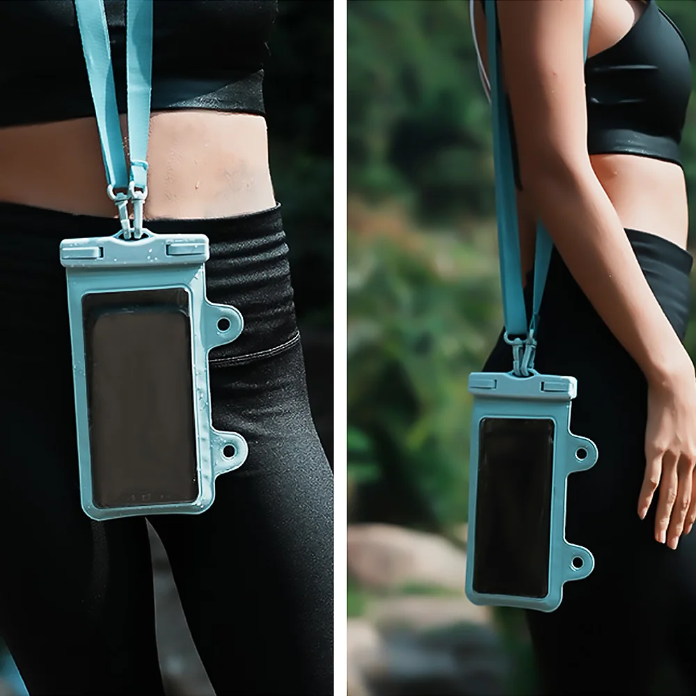 Borsa impermeabile a tracolla per telefono con touchscreen, custodia impermeabile IPX8 per telefono per drifting, nuoto, immersioni e conservazione del telefono all'aperto - immagine 2