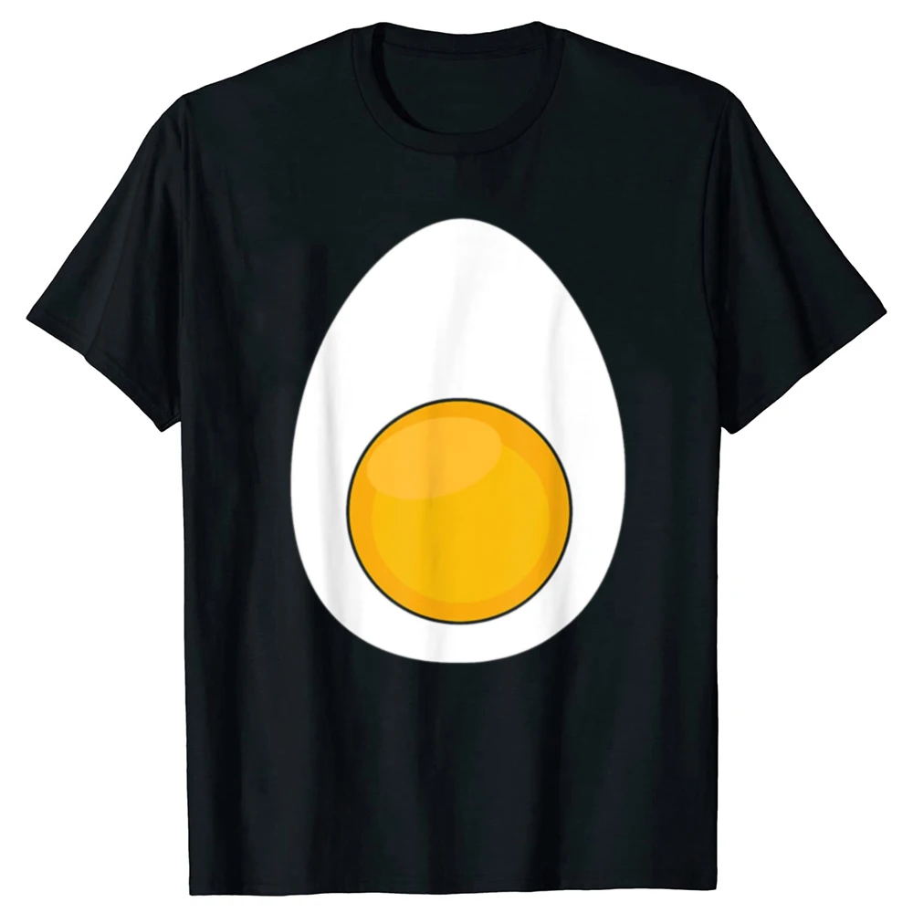Lustige, lustige Halloween-T-Shirts mit Eier-Grafik für Essensliebhaber, modisches, lässiges T-Shirt für Männer und Frauen, 100 % Baumwolle, lockeres, übergroßes T-Shirt