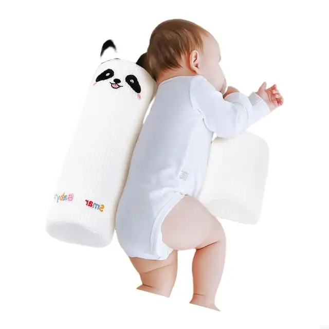 Newborns Side Sleep Pillow for Baby Back Support Cushion Cartoon Animal Pattern and Soft Fabric for 0-12 Months X90C 4