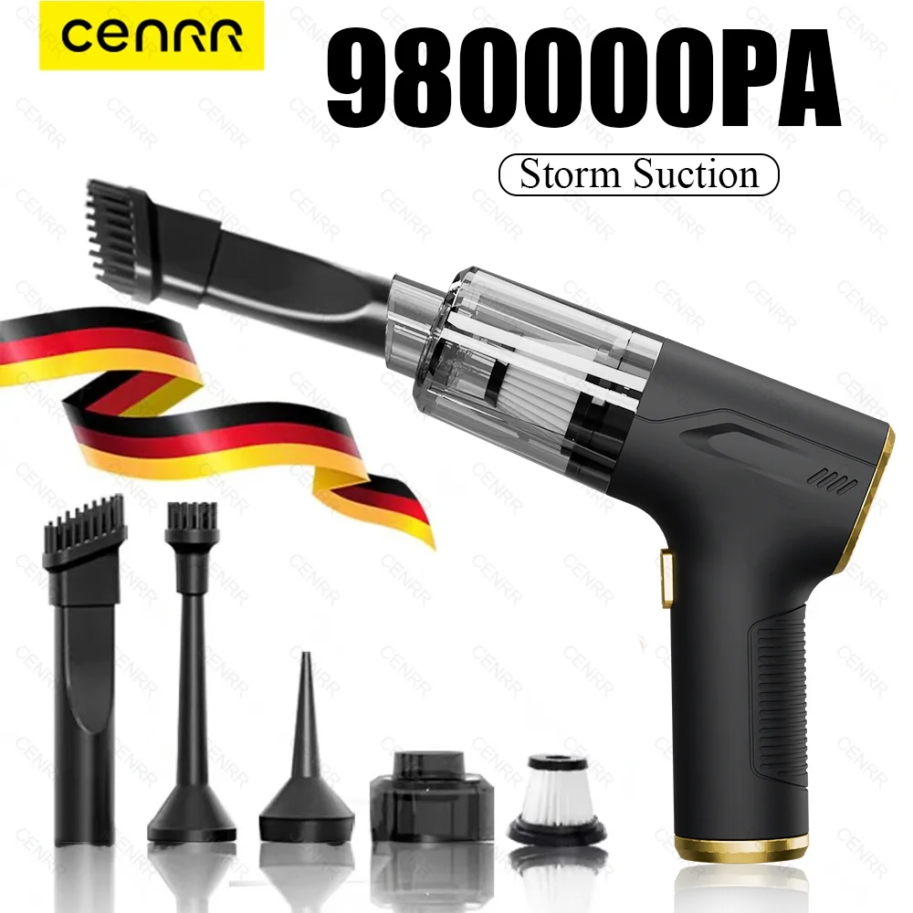 CENRR 980000PA Mini Car Vacuum Cleaner Strong Scution Powerful Wireless Car Cleaner HandHeld  Air Gun Portable Vacuum Cleaner 1