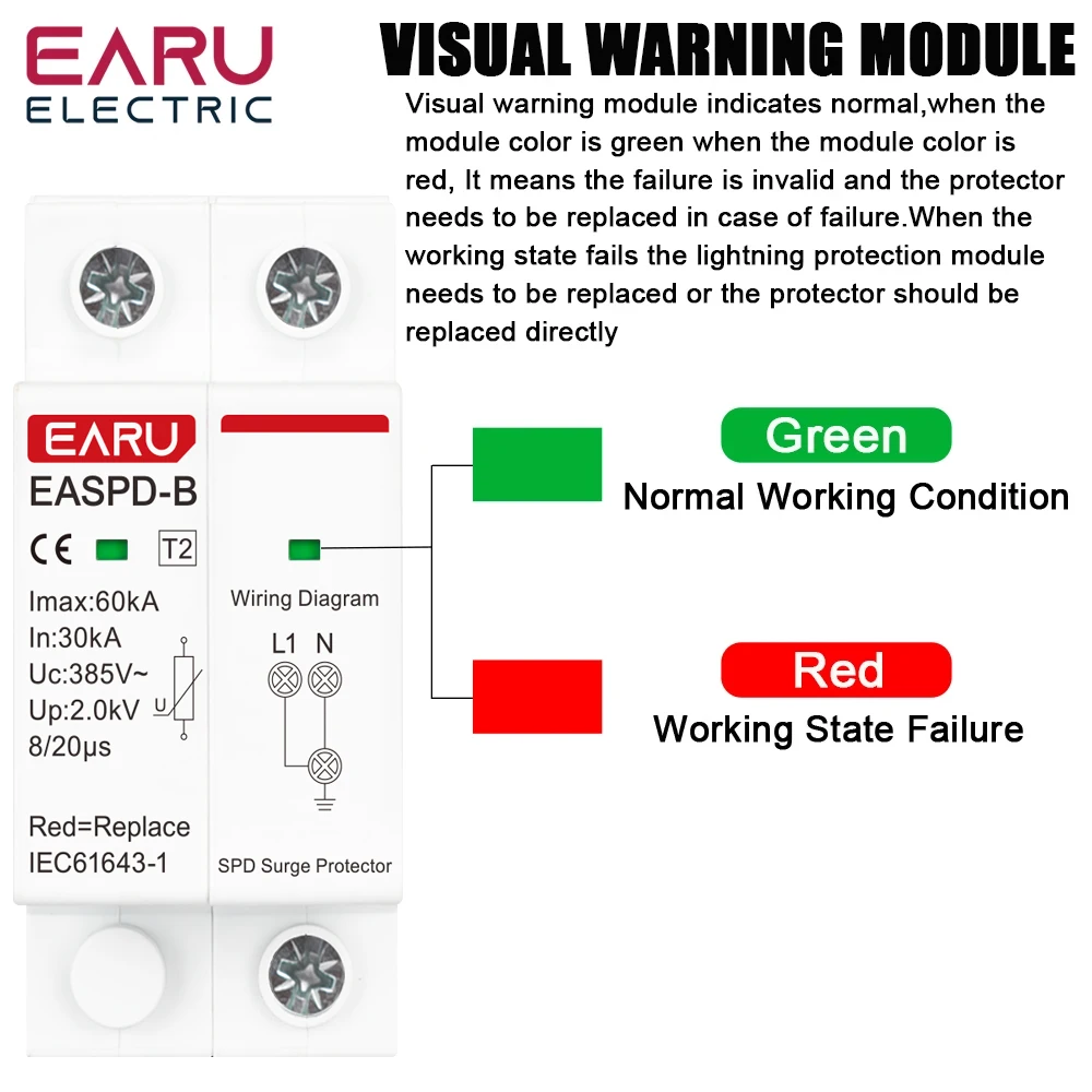 SPD Surge Protector Device Arrester Low Voltage House Surge Voltage Protection f