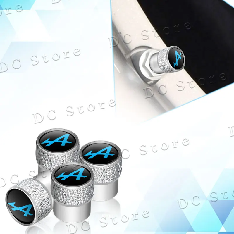 4Pcs A Metal Car Wheel Tire Valve Caps Tyre Rim Stem Cover Dustproof Decor For Alpine Megane 3 4 5 Duster Espace Logan Clio tire valve caps,tire valve cap,tire stem cover