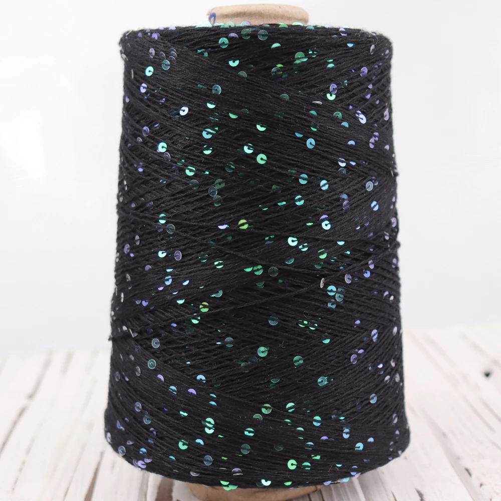 Knitting yarn Knitting wool yarn Cotton knitting yarn Crochet yarn Cotton yarn Cotton wool yarn 500g 4000M 3mm sequin cotton yarn for DIY knitted decoration hand crochet