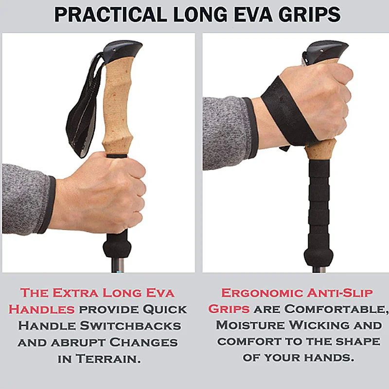 2Pcs Ultralight Trekking Poles Walking Sticks Hiking Canes Folding Carbon Fiber Walking Pole Nodic Walking Sticks 4