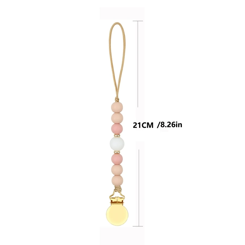 Pacifier Clips Chain Silicone Beads BPA Free DIY Dummy Clip Holder Soother Chains Baby Teething Toys Chew Shower Gifts pacifier chain pacifier clip teething toys pacifier accessories teething toy tethers teething beads teether clip