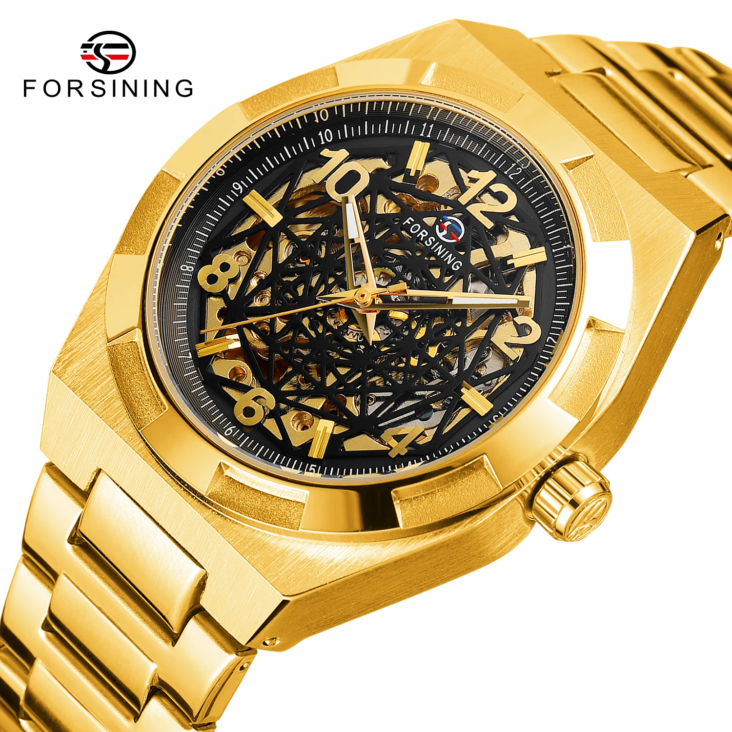 

Forsining Automatic Watch Men Bird Nest Dial Design Tourbillon Skeleton Mechanical Wristwatches Luminous Sport Montre Homme