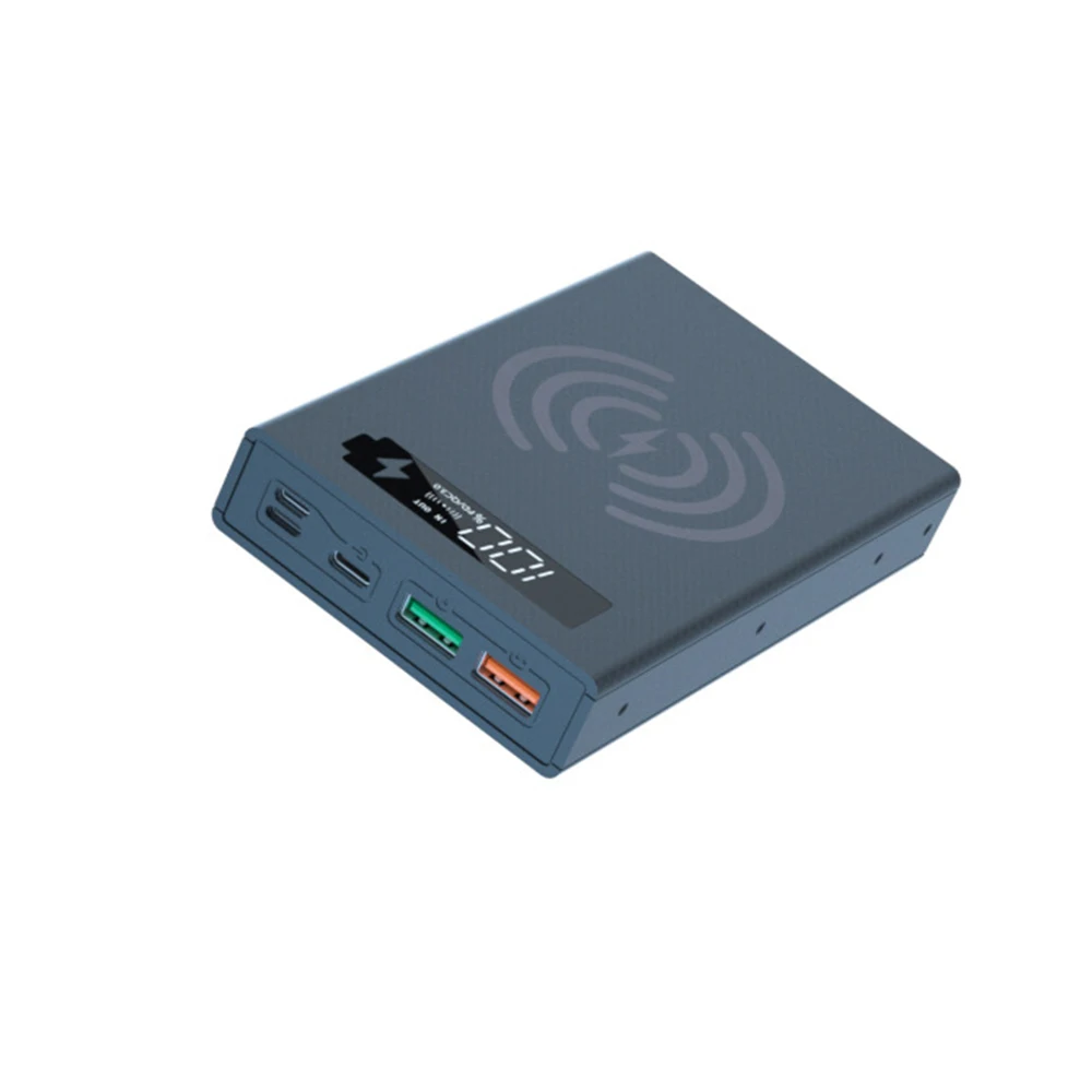 빠른 충전 무선 보조베터리 케이스 5*18650 플랫 헤드 배터리 DIY 쉘 배터리 없이 휴대용 분리 가능