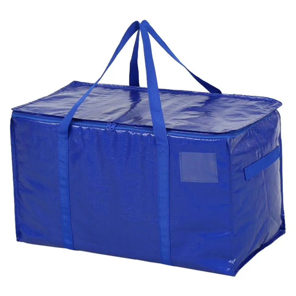 Extra Large Packing Bag With Zipper Handle Reusable Plastic Moving Tote Heavy Duty Storage Tote Clothes Storage Container