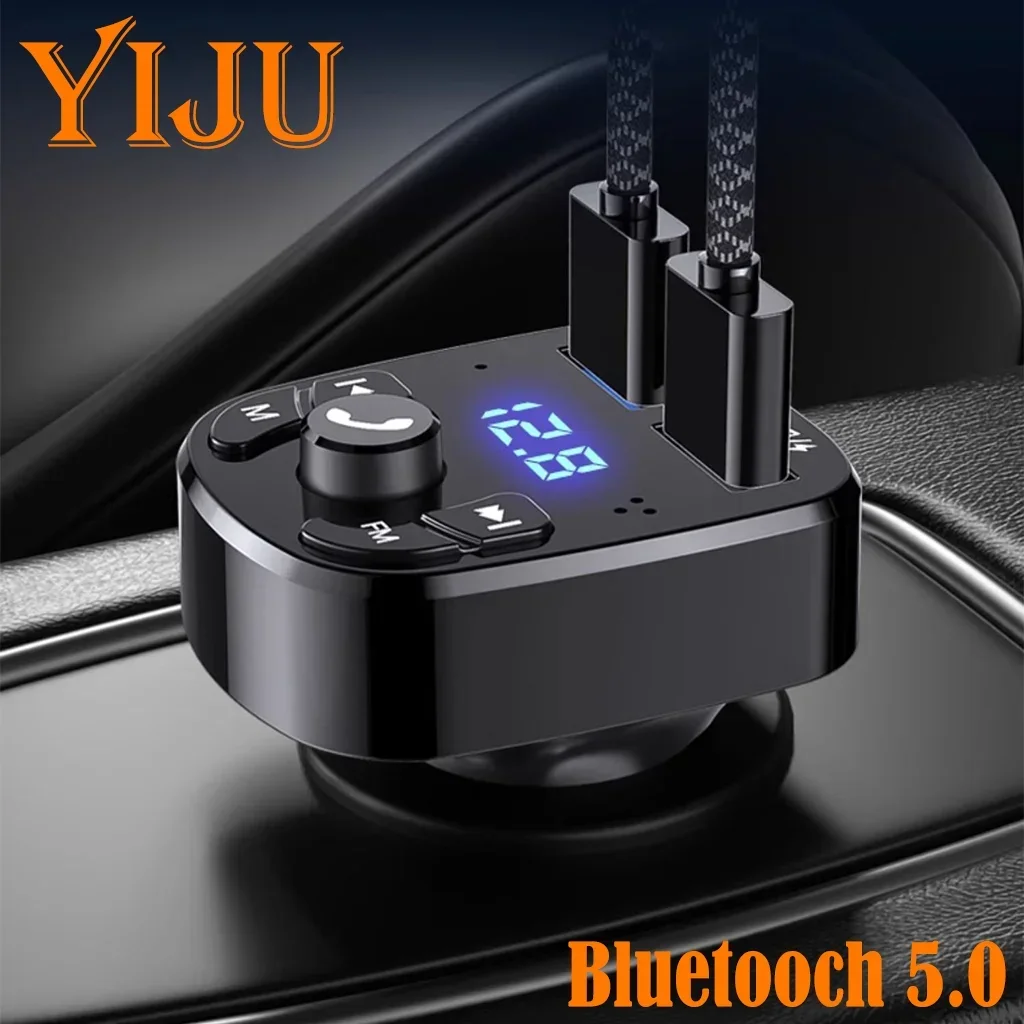 YIJU �ڵ��� �������� 5.0 FM �۽ű� ���� ����� ����ũ ����� ���ű� �ڵ� MP3 �÷��̾� ��� USB ���� ������ �ڵ��� �׼�����