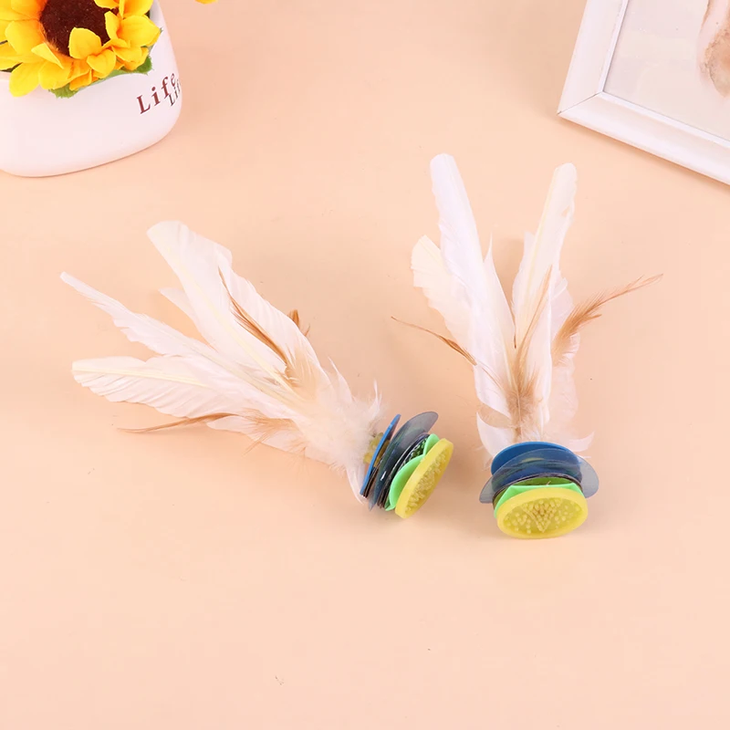 1pcs Kick Shuttlecocks White Goose Feathers Kick Shuttlecock Chinese Jianzi Foot Sports Outdoor Toy Game