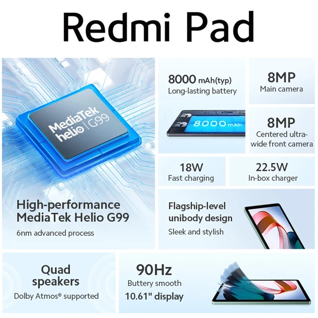 Global Version Xiaomi Redmi Pad SE Mi Tablet Snapdragon® 680 Quad speakers  Dolby Atmos® 90Hz 11 Display 8000mAh - AliExpress