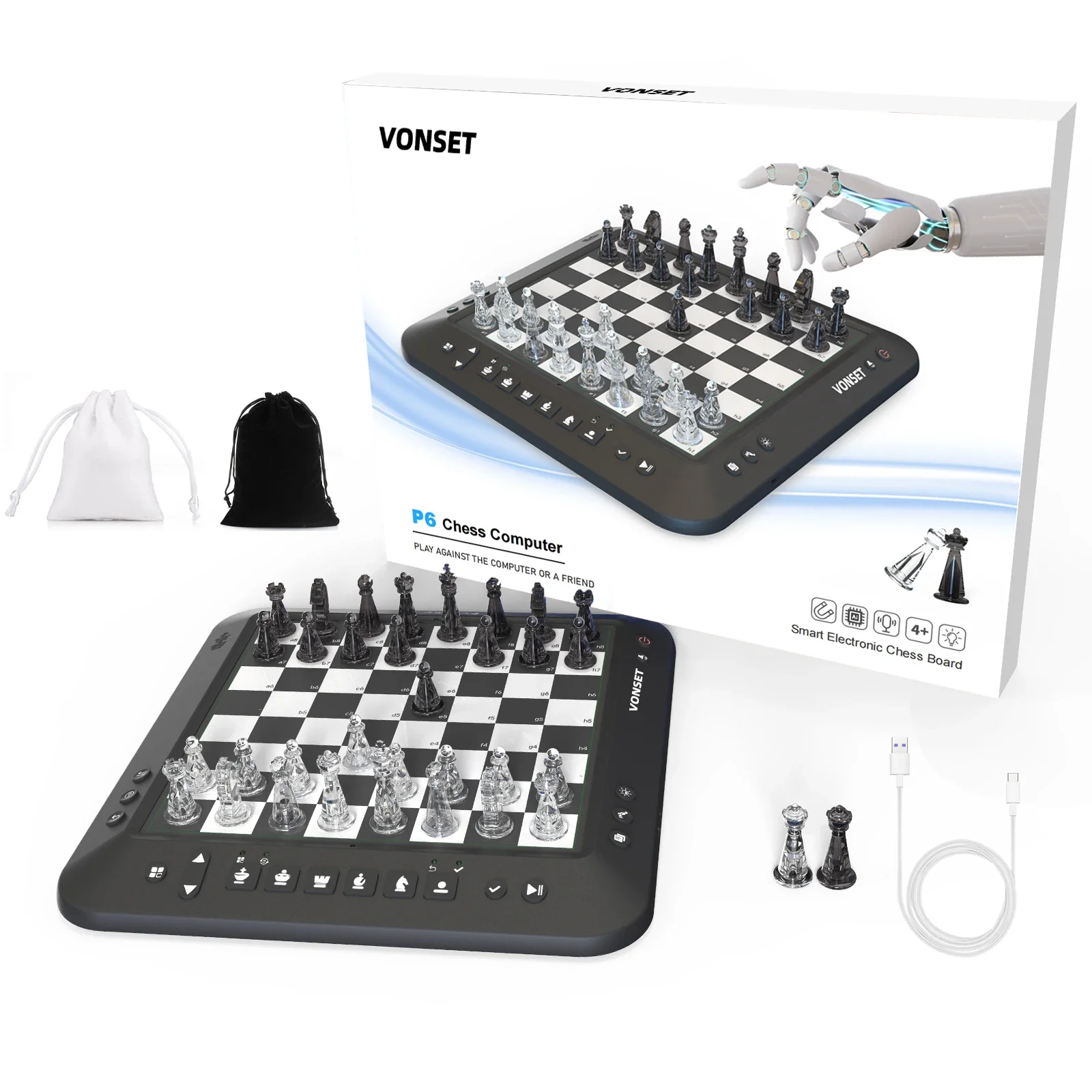 Echiquier électronique et tactile Zig Zag classic : King Jouet Belgique, Jeux de stratégie et de réflexion Zig Zag classic
