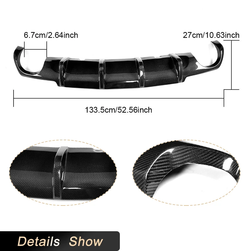 Carbon Fiber Car Rear Diffuser Lip Spoiler For Volkswagen VW Scirocco R R20 Bumper 2009-2014 Black FRP Rear Diffuser Spoiler
