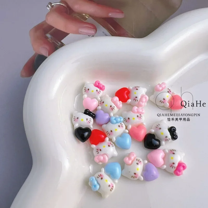 산리오 헬로 키티 네일 장식 아트 네일 패치, DIY 머리핀, 휴대폰 머리핀, 수제 네일 스티커, 액세서리 장난감, 20 개, 신제품