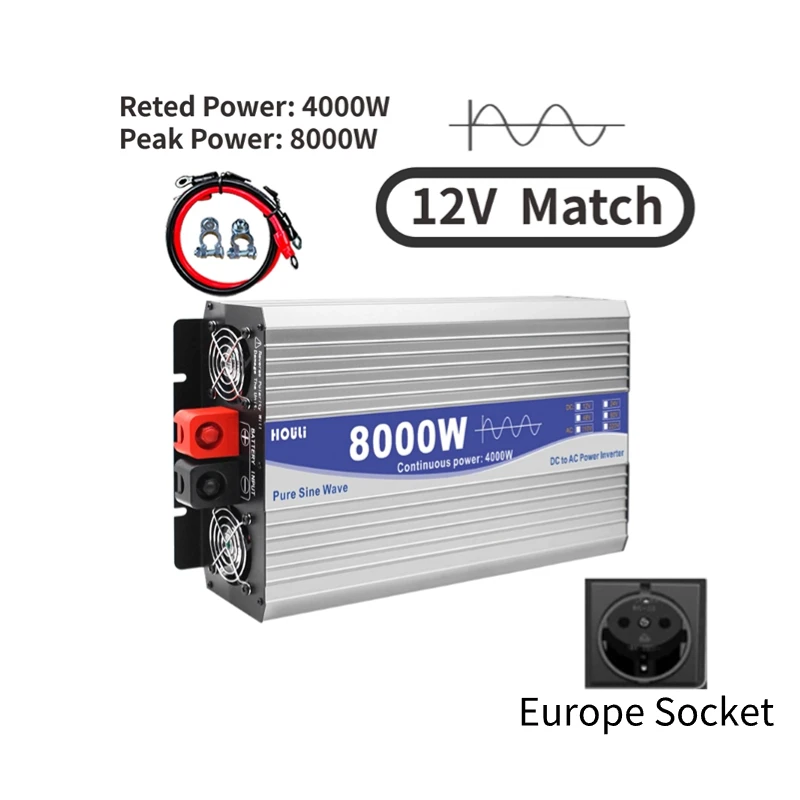 純正正弦波インバーター 4000w/5000w/6000w/8000w パワーインバーター 