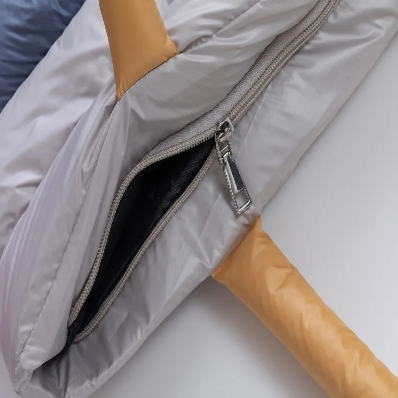 Cotton Quilted Shoulder Bag Puffer Underarm Bag Splicing Color Commuter Bag for Women Work Shopping Travel