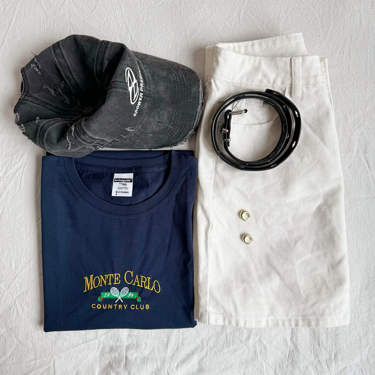 

Monte Carlo Country Club Vintage Style Embroidered Navy T Shirts Women Cotton Short Sleeve Casual Summer Tops Tennis Lover's Tee