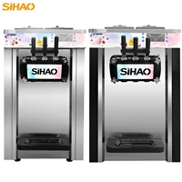 Machine à crème glacée commerciale SIHAO, machine à crème glacée molle, 20-28 L/h, machine à crème glacée 3 saveurs pour restaurants et bars 2