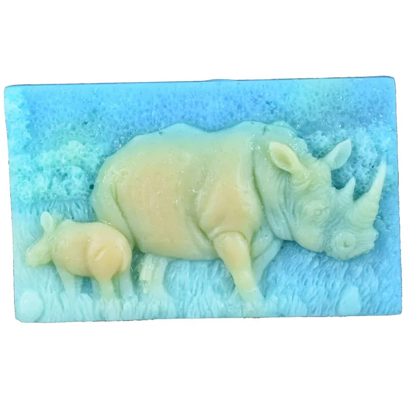 Silicone Soap Mold for Making Square Rhinoceros Soap 3d DIY Form Handmade Cake Decorating Sugarcraft Moulds Silicon Mold Tools