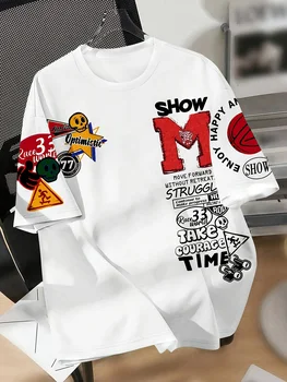 The 2025 summer new men's 3D printed T-shirt with cartoon graffiti patterns is sporty, quick-drying, breathable and lightweight