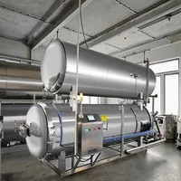 Autoclave Industriel à Vapeur, Stérilisateur Électrique Automatique, Conception à Pulvérisation d'Eau Chaude avec PLC et Pompe 3