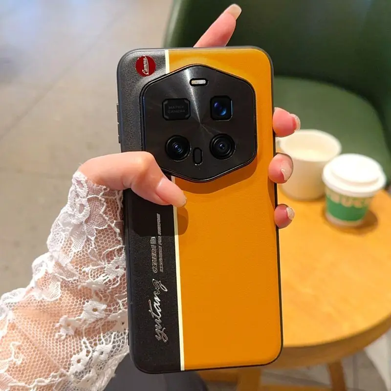 Luxury Luminous Leather Protective Case – Fashionable Design, Enhanced Camera Protection