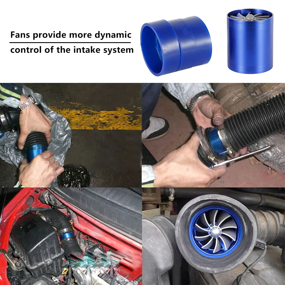 Fuel Saver Turbine Charger Air Intake Fuel Saver Dual Fan Supercharger Power Air Intake Turbonator Fan for Car Truck turbocharger parts car supercharger