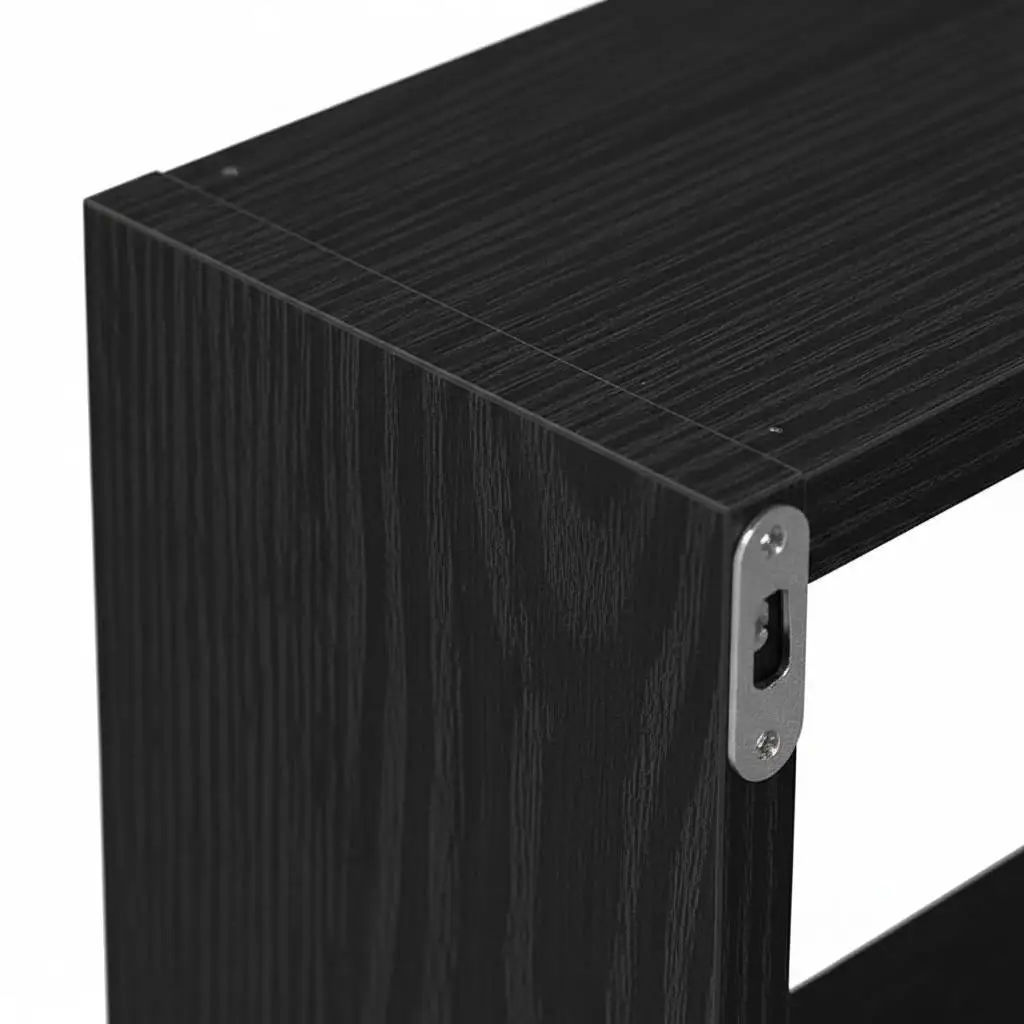 2er-Set Wandregale aus schwarzem Eichenholz, 100x15x20 cm, Holztechnik, moderne schwebende Regale für Aufbewahrung und Dekoration – Detail 2