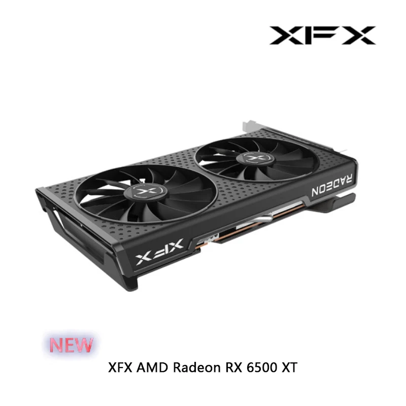 graphics card for desktop XFX AMD Radeon RX 6500 XT NEW 6500XT 4GB 18000MHz  GDDR6 64-bit  6nm NEW GPU support AMD Intel Desktop Motherboard best video card for gaming pc