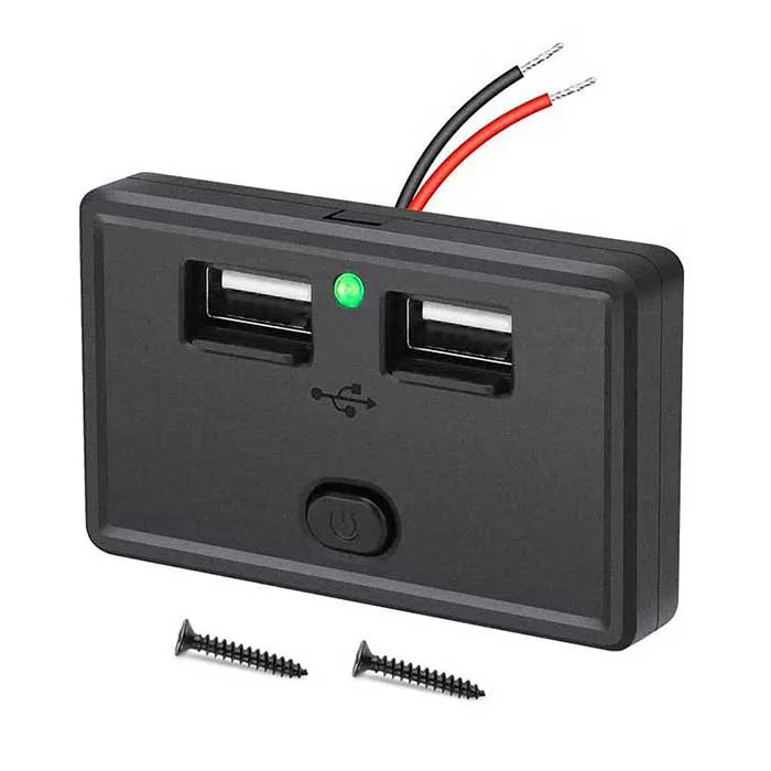PRESA PER AUTO Doppia USB Da 4,8 a 12V-24V, Pannello Presa per