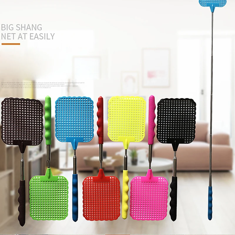 Fly Swatters Telescopic Extendable Fly Swatter Prevent Pest Mosquito Tool Flies Trap Retractable Swatter Garden Supplies fly swatter