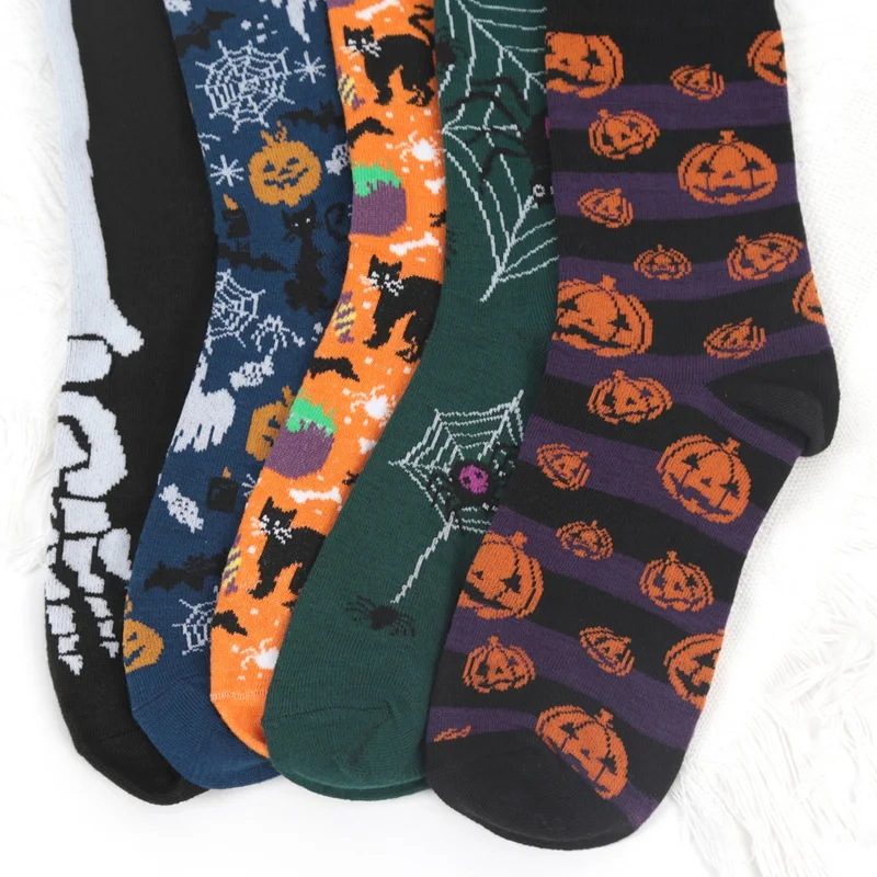 Anime Funny Socks Halloween Women Creative Cosplay Hip Hop Novelty Harajuku Bone Spider Web Male Skateboard Japanese Long Socks