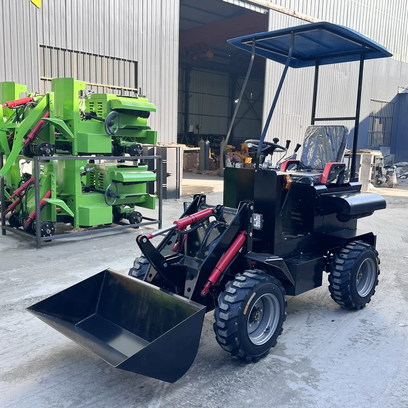 KleinerGabelstaplerAllradantriebElektroladerBauprojektBaustelle