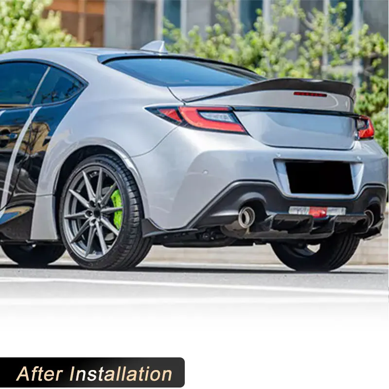 스바루 BRZ 토요타 GR86 2022-2025 레이싱 리어 스플리터용 카본 파이버 자동차 리어 범퍼 스플리터, 추가 아프론 립 바디 키트