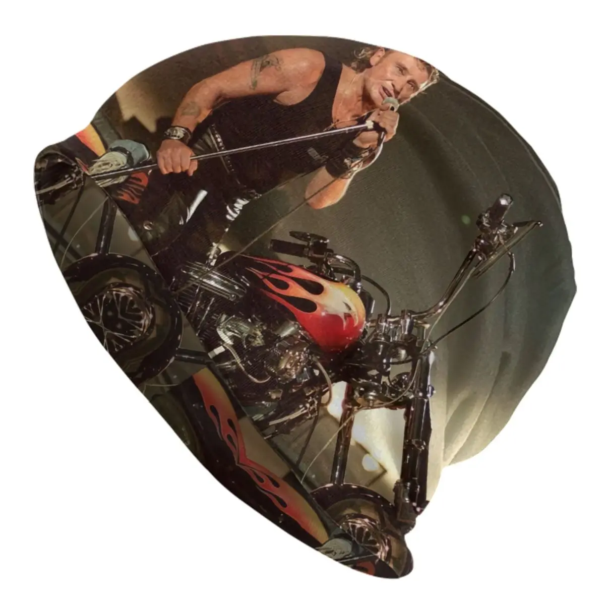 

Johnny Hallyday Motorcycle Skullies Beanies Caps Men Women Winter Warm Knitting Hat Adult French Rock Singer Bonnet Hats