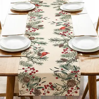 Christmas Linen Table Runner 1