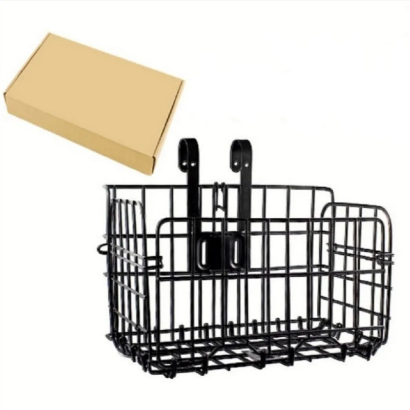 Folding Bicycle Basket Rust Proof Quick Release Frame Basket Foldable Fold-Up Bike Cargo Rack for Outdoor Cycling Travel Basket