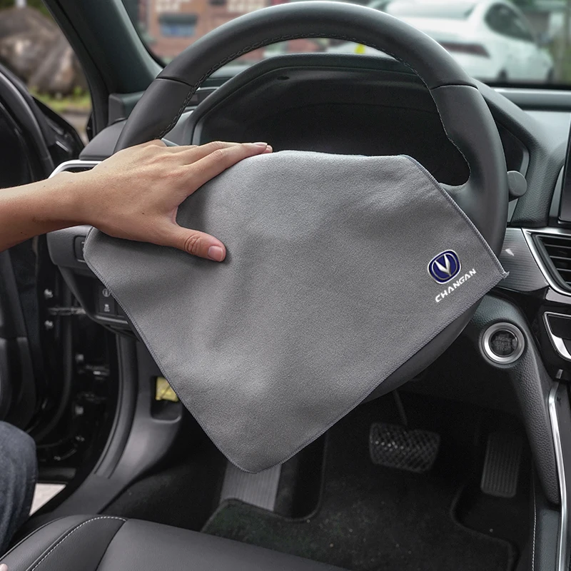 Впитывающее полотенце из микрофибры для мытья логотипа автомобиля Changan CS75 CS35 Plus CS15 CS95 RAETON CX70 CS55 EADO CX20 Alsvin CS15EV