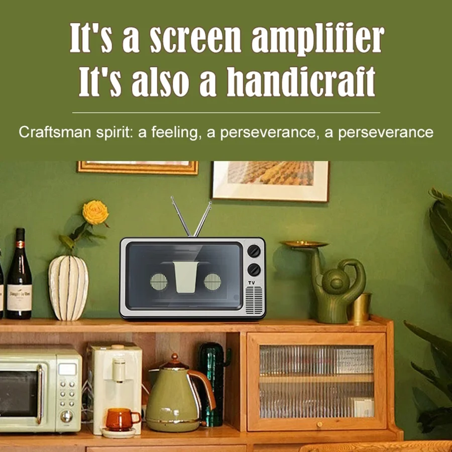 Phone Screen Magnifier Enlarged Expand Stand Phone Holder HD Video Amplifier Eyes Protection Retro TV Box