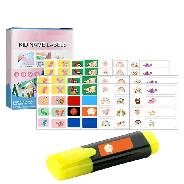 Kids Labels For School Waterproof 128 PCS Name Tags Stickers For Kids Cute  Cartoon Blank Daycare Labels School Labels For School - AliExpress