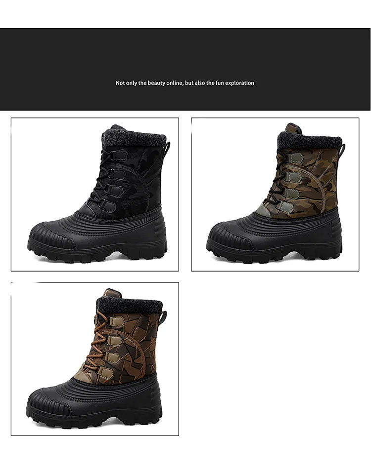 Male Keep Warm Outdoor Climbing Mountain Slip Resistant Men Shoes Men Boots Winter New Camouflage Snow Boots 15