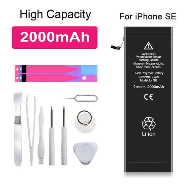XDOU Battery For IPhone SE 2016 IPhoneSE 2000mAh Phone Accessory Free  Repair Tools Kit Sticker Replacement