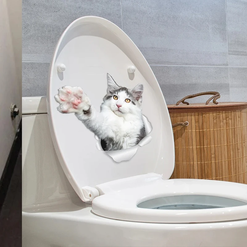 M458 Cat Stickers Breakout Siamese Wall Sticker Home Decoration Toilet Decals for Bedroom Kitchen Living Room Walls Decor wall stickers wall sticker