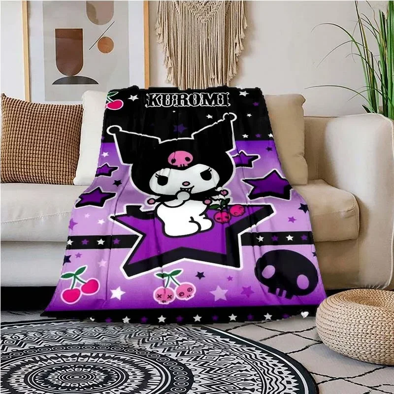thumbnail image 1 of Manta con patrón de dibujos animados Kuromis, manta ligera para sala de estar, dormitorio, habitación de niños, manta cálida, regalo de Navidad, 1 of 5