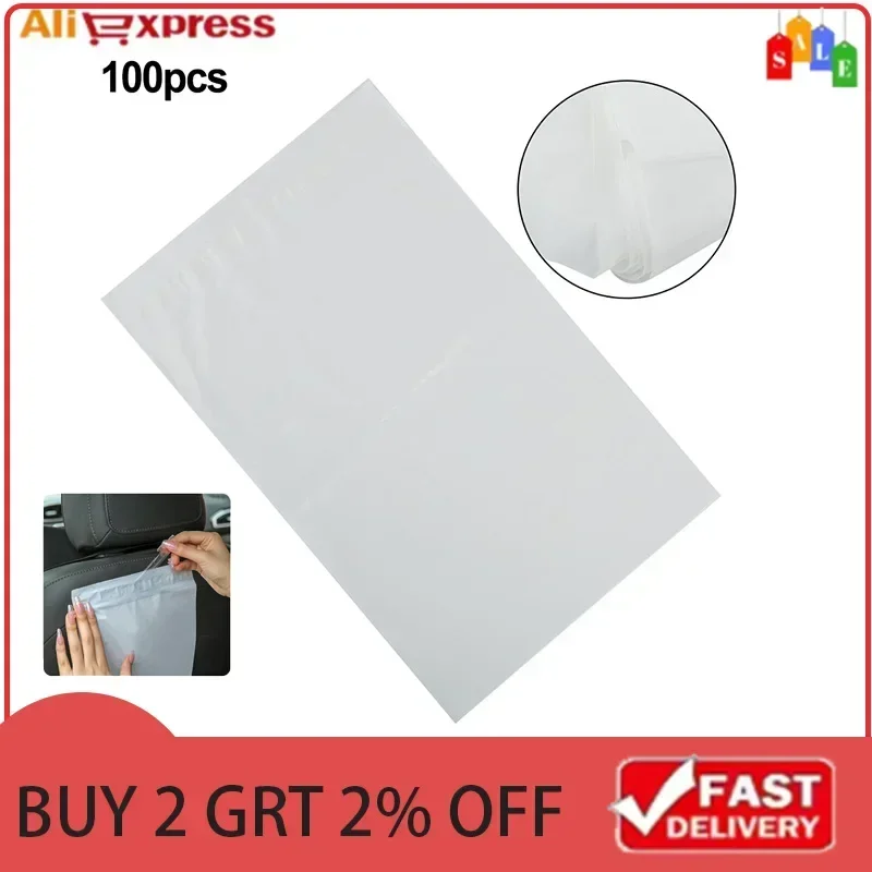 100 Pcs Self-adhesive Garbage Bags For Car Disposable Plastic Bags Waterproof Trash Rubbish Holder Storage Bag Kitchen Dagdet trash bags disposable trash bags garbage bags
